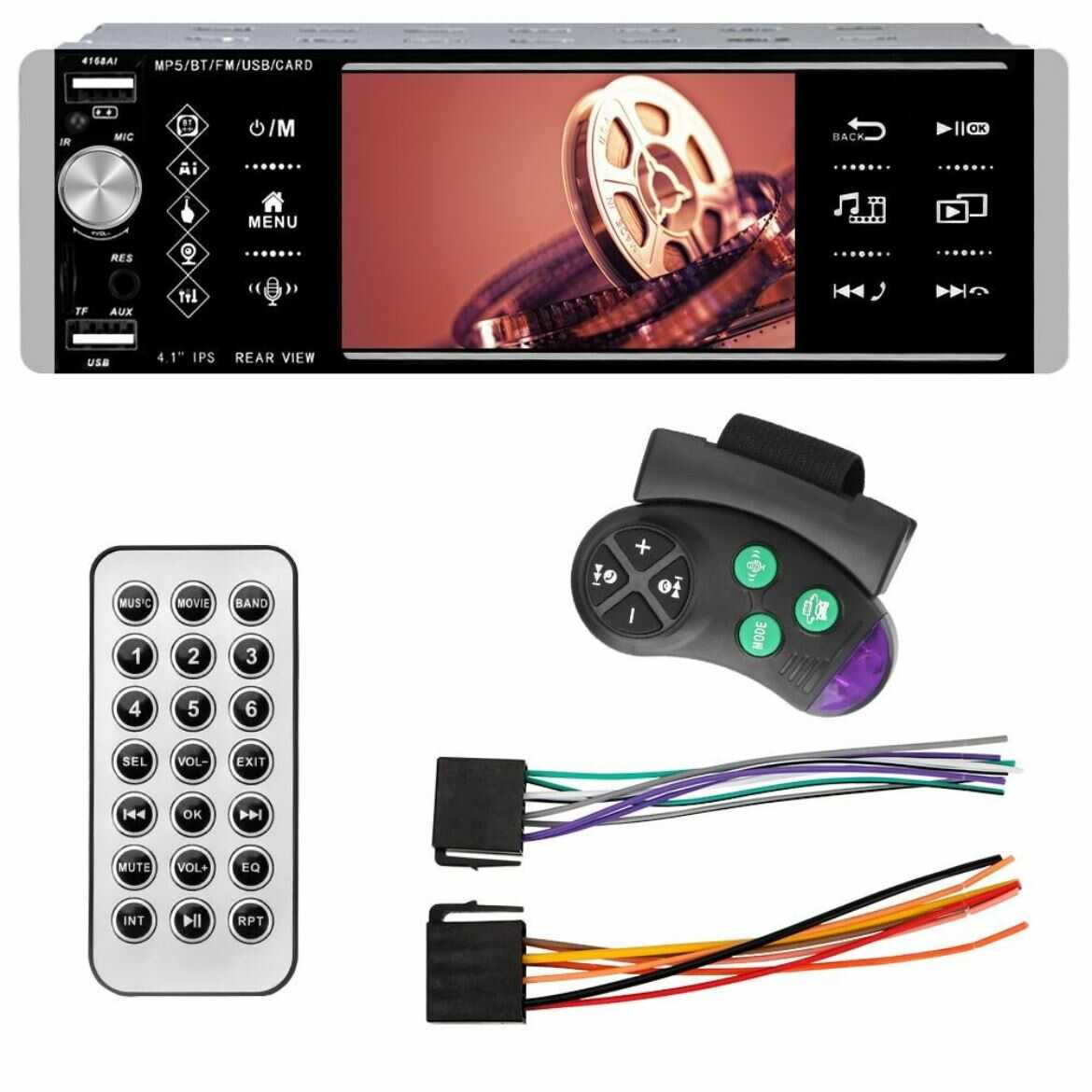 4.1 Hüvelykes Érintőképernyős Autós MP5 Lejátszó, 1DIN Fejegység: Bluetooth, USB-vel és Kormánykerék Vezérléssel - Image 10