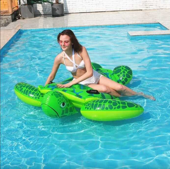 Óriás Teknős Strand sziget Strand matrac kapaszkodóval 175x175 cm - Image 3