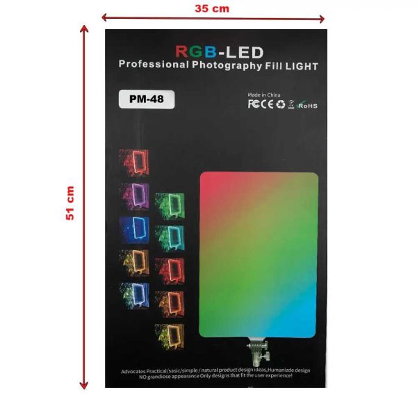PM-48 Proffeszionális állványos RGB LED lámpa fényképezéshez, távirányítóval - Image 5