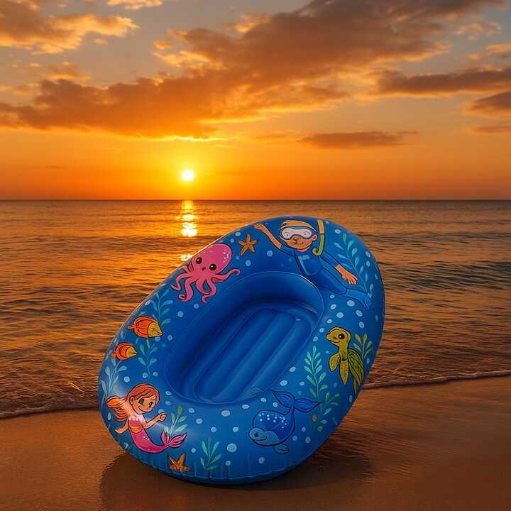 Sun Club Felfújható gumicsónak gyerekeknek kék és sárga színben , 112 × 70 cm - Image 3