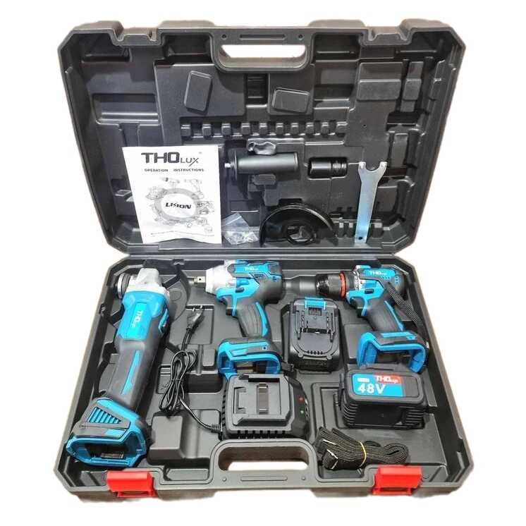 THO M-9029 Sarokcsiszoló, ütvecsavarozó és ütvefúró szerszámszett kofferban - Image 2