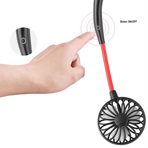 BY-F1 Flexibilis nyakba akasztható ventilátor USB kábellel 180g - Image 3