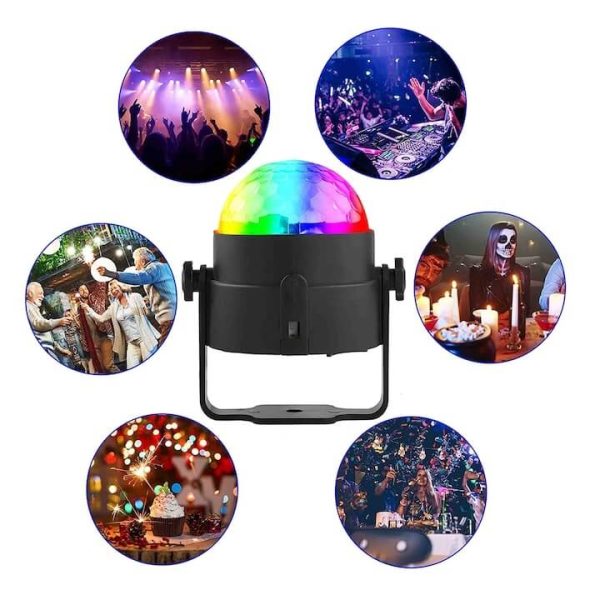 Konnektoros disco lámpa, USB-s diszkófény távirányítóval, hangvezérléssel és többféle fényjátékkal - Image 3