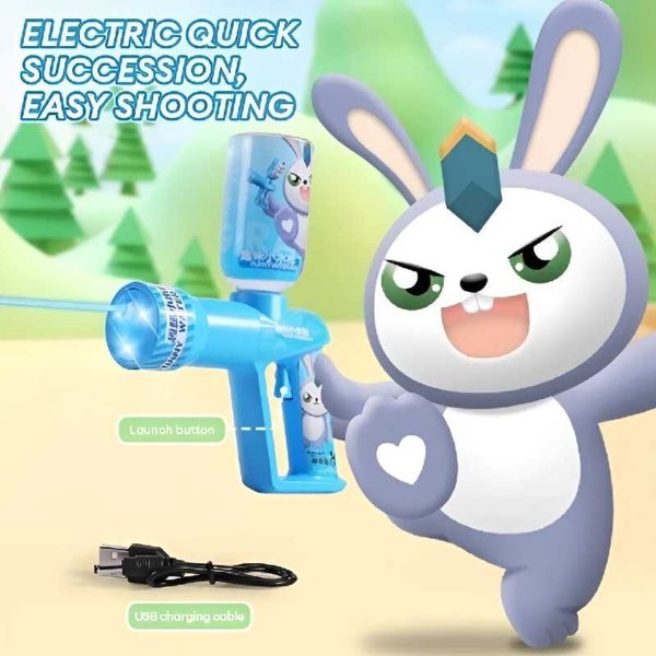 Kék Nyuszis Elektromos Vízipisztoly Fiúknak – 300 ml-es tartály, 10m hatótáv, LED világítás (3+ korosztálynak) - Image 3