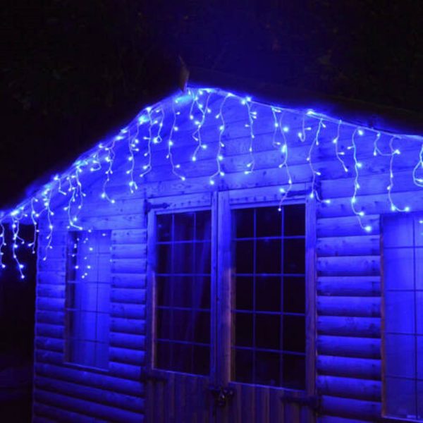 Karácsonyi jégcsap fényfüzér 10+1,5 méter fehér kábel, 300 LED, toldható, Világoskék DL-075, IP44 - Image 7