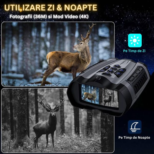 Kouvolsen KOS-24003 Digitális éjjellátő távcső és fotó/videó rögzítő, 10x optikai zoomal 3.5" kijelzővel - Image 4