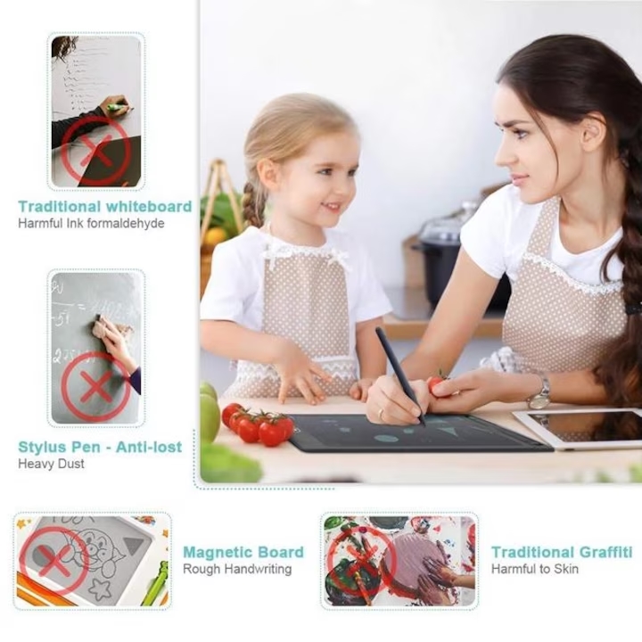 Lcd rajztábla tollal gyerekeknek , kék színben - Image 2