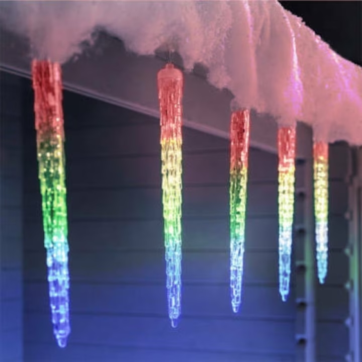 Karácsonyi LED-es jégcsap füzér, 8db 30cm hosszú jégcsappal, olvadó LED effektus - Image 11