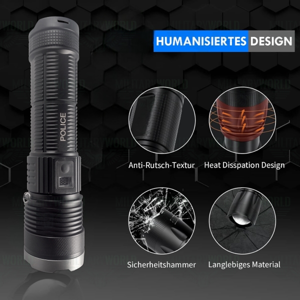 X-Balog P66 Dupla Police lámpa telszkópos zoomal - Image 3