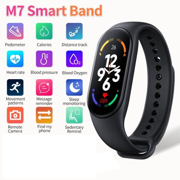 M7 Smart Bracelet Intelligens fitnesz karkötő, vízálló - Image 4