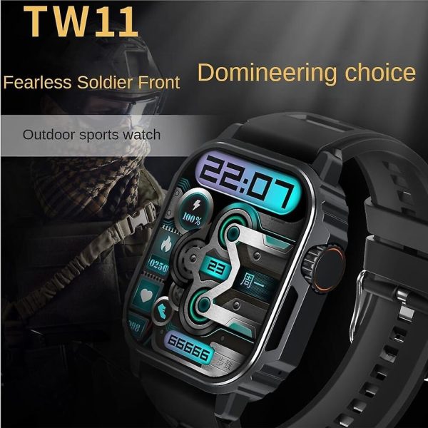 Remax TW11 sport okosóra fekete és katona mintás szilikon szíjjal 2.1 hüvelykes HD full touch ütésálló képernyővel - Image 2