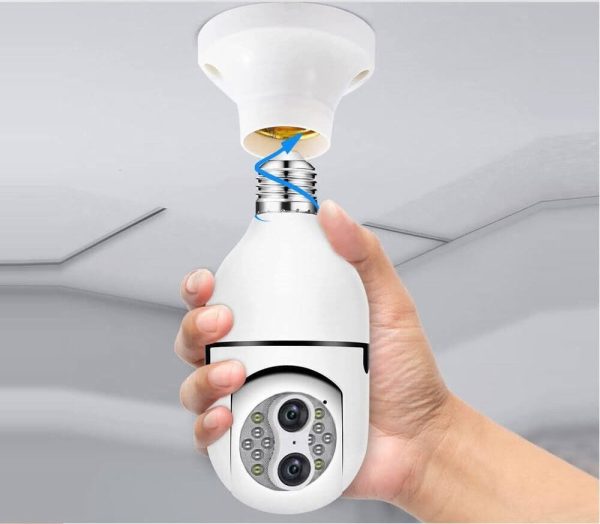 Alloet Smart Wifis Kétlencsés Biztonsági Kamera E27 Foglalatba Rögzíthető WiFi IP - Image 3