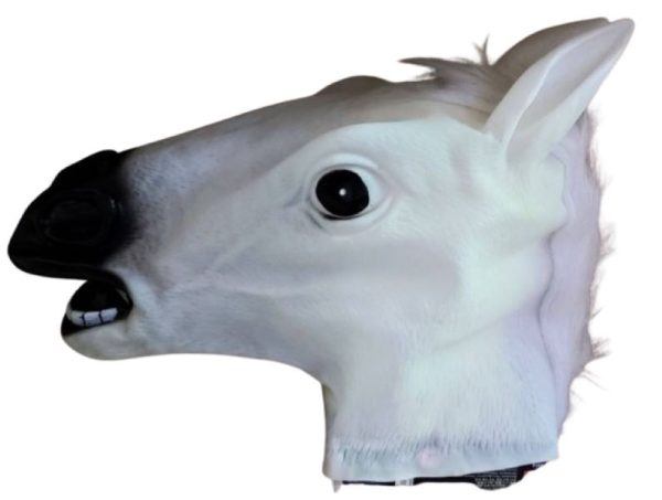 Gumiból készült ló fej maszk , fehér - Image 2