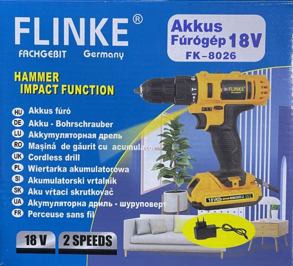 FLinke FK-8026 csavarózó, fúrógép 2 akkus 18 V 2 funkciós - Image 2