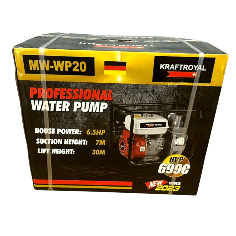 Kraftroyal MW-WP-20 Benzinmotoros vízszivattyú , 6.5 LE , 7 méteres szívómélység - Image 3