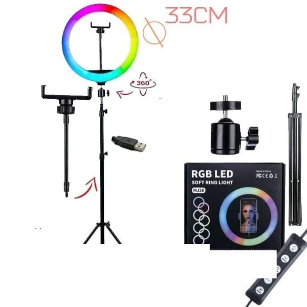 RGB Selfie Lámpa Tik Tok Állvánnyal Színes 33 cm - Image 6