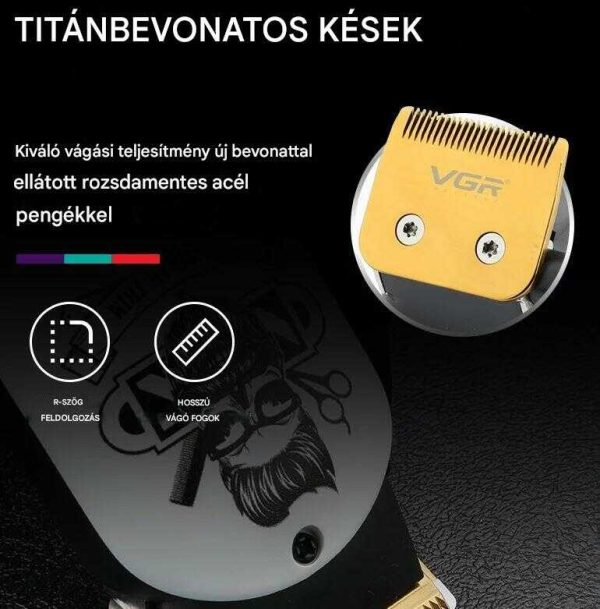 VGR V-699 Proffeszionális hajvágógép 2000mAh , 4fejjel (3-12 mm) - Image 4