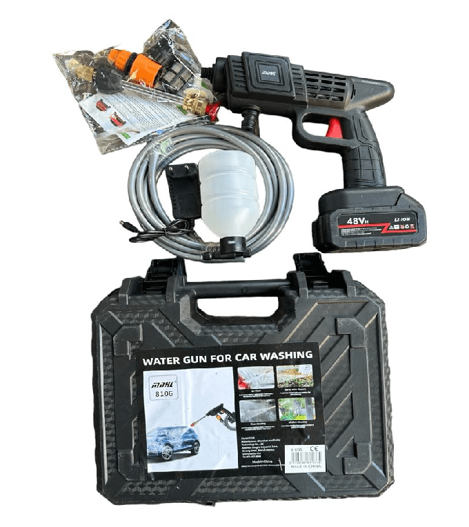 Weber 2 akkumlátoros magasnyomású mosó 21 V hab tartályal 3 fúvókával kofferban