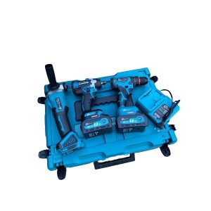 Dauerkraft 3 in 1 szerszámszett. sarokcsiszoló, ütve csavarozó és fúró 2db akkumulátorral 8 Ah