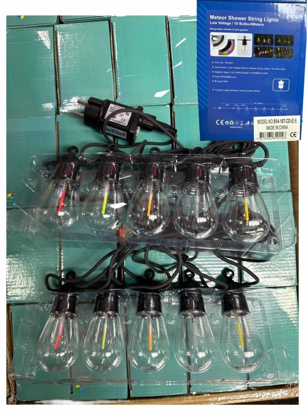 Fényfűzér diszvilágítás 10 db led színes led fény 8 méter színes ip 44 - Image 3