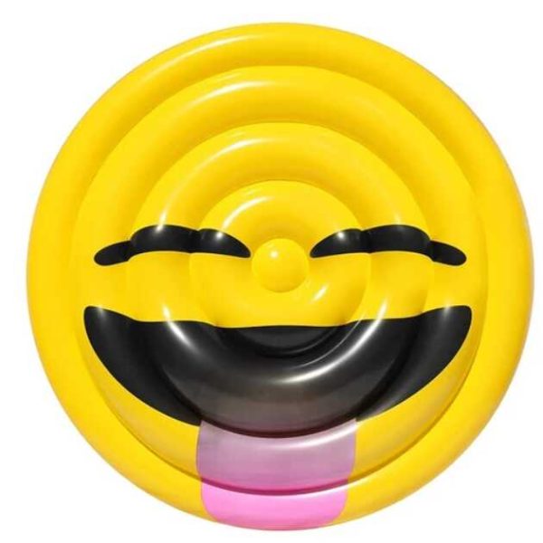 Óriás Emoji kör alakú pihenőmatrac strandmatrac 150 cm - Image 3