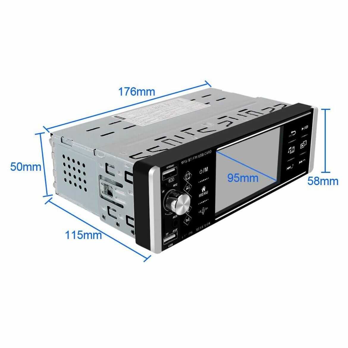 4.1 Hüvelykes Érintőképernyős Autós MP5 Lejátszó, 1DIN Fejegység: Bluetooth, USB-vel és Kormánykerék Vezérléssel - Image 2