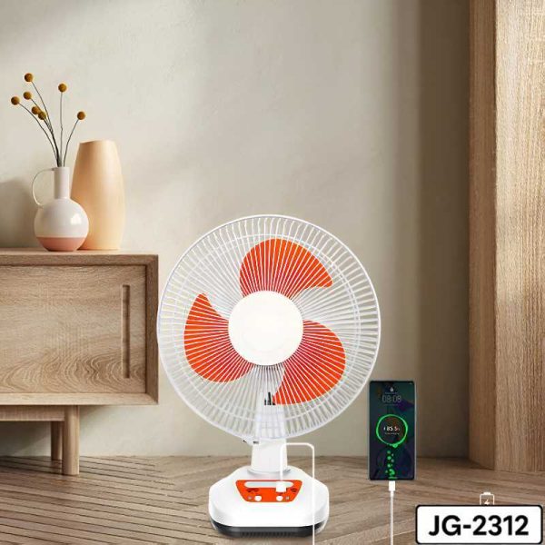 JG-2312 Napenergiás Multifunkciós Ventilátor Világítással és Töltéssel – 12 " Hordozható - Image 3