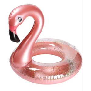 Flitteres , csillogós flamingó úszógumi , 90 cm