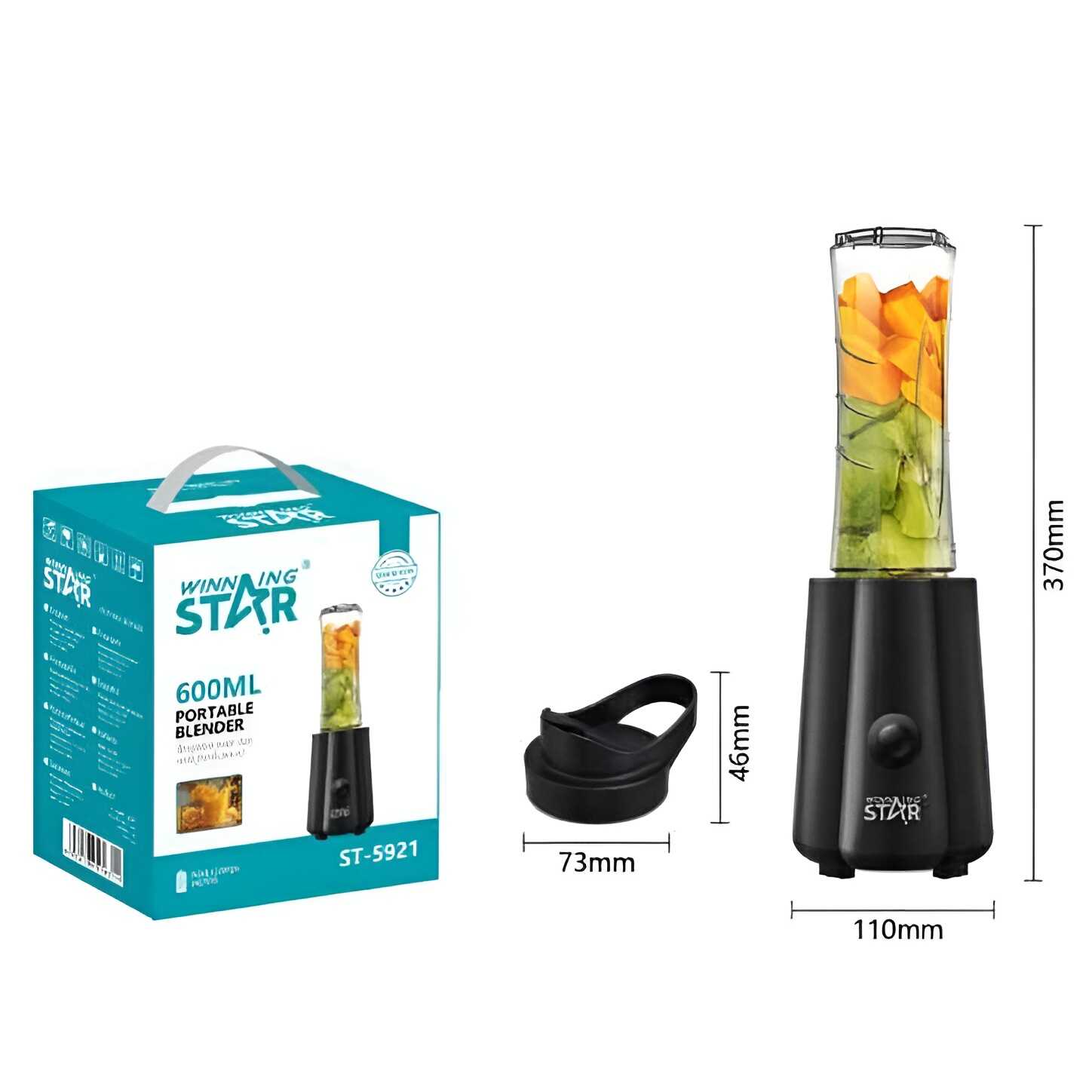WINNING STAR ST-5921 Hordozható Turmixgép – 600 ml, Kompakt és Kényelmes - Image 3