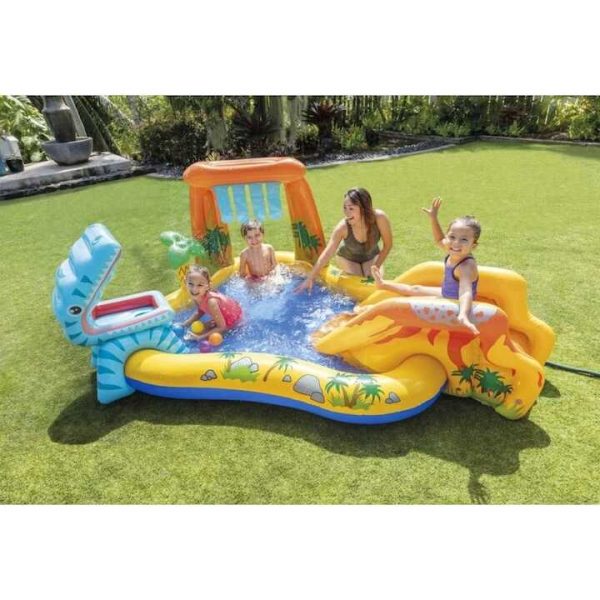 Intex felfújható élménymedence gyerekeknek , csúszdával ,vízsugárral , 2.49 m × 1.91 m × 1.09 m - Image 3
