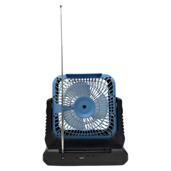 Napelemes hordozható ventilátor + elektromos töltés FP-339-S , beépített FM rádióval , Led világítással - Image 3
