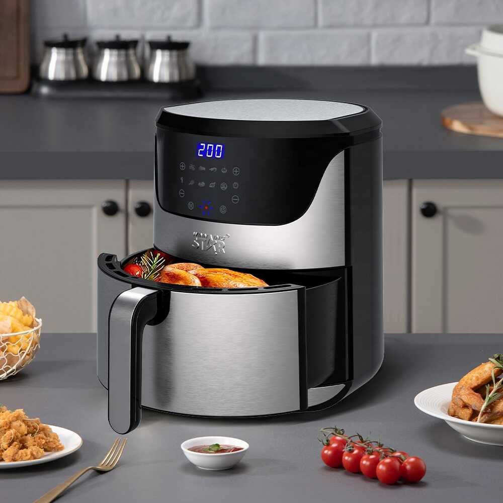 WINNING STAR ST-9685 Nagy Kapacitású Forrólevegős Sütő, 7L, Digitális, Inox - Image 3