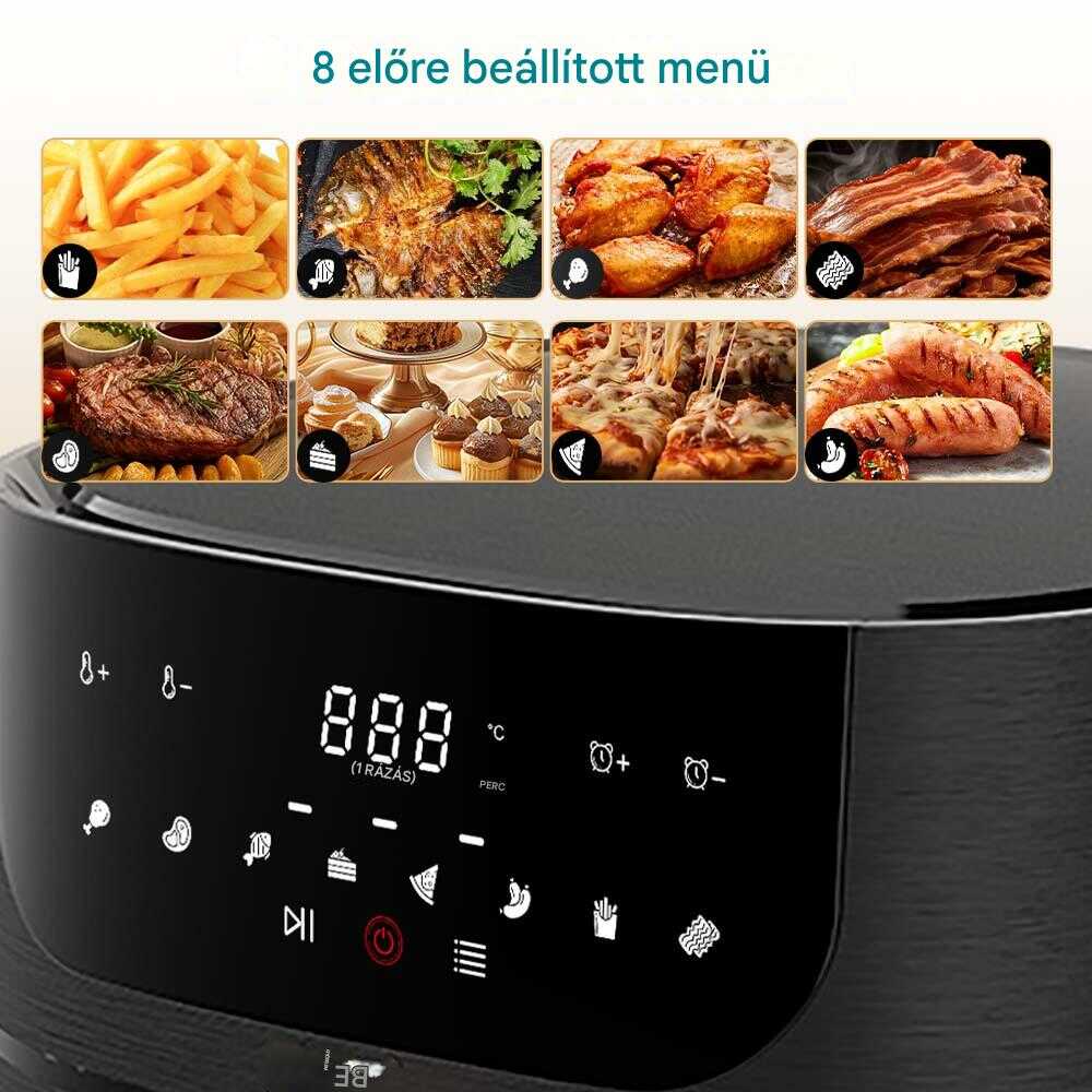 WINNING STAR ST-9652 Digitális Légsütő (Air Fryer), 6L, 1500W, 8 Előre Beállított Menüvel - Image 3