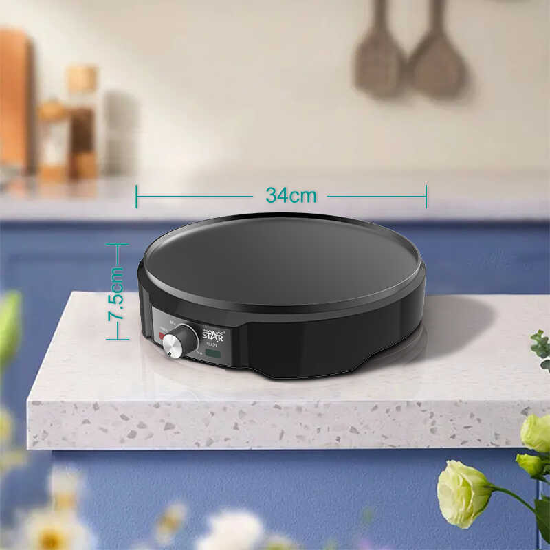 WINNING STAR ST-9324 Elektromos Palacsintasütő, 34 cm, 1200W, Tapadásmentes Felület - Image 3