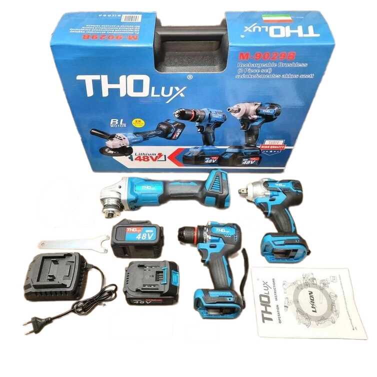 THO M-9029 Sarokcsiszoló, ütvecsavarozó és ütvefúró szerszámszett kofferban - Image 3