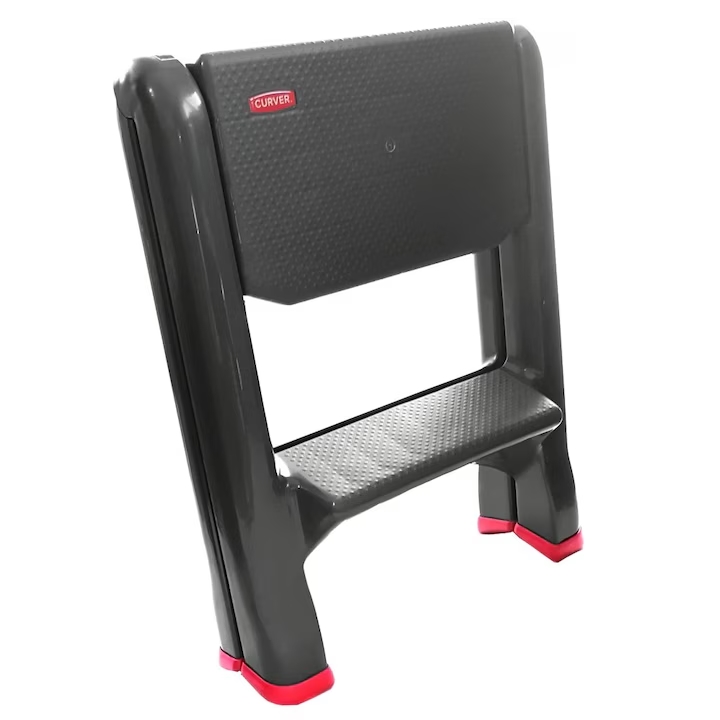 Curver 2 az 1-ben szék típusú létra, összecsukható, kétlépcsős, csúszásmentes, 58 cm magas, maximális teherbírás 150 kg, fekete - Image 3