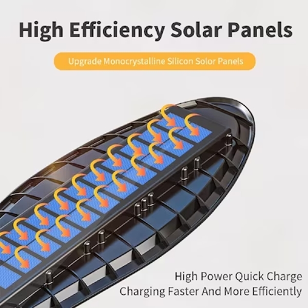 MX-T90-6 Napelemes utcai LED lámpa, mozgásérzékelővel, beépített napkollektorral és távirányítóval, 1000W - Image 4