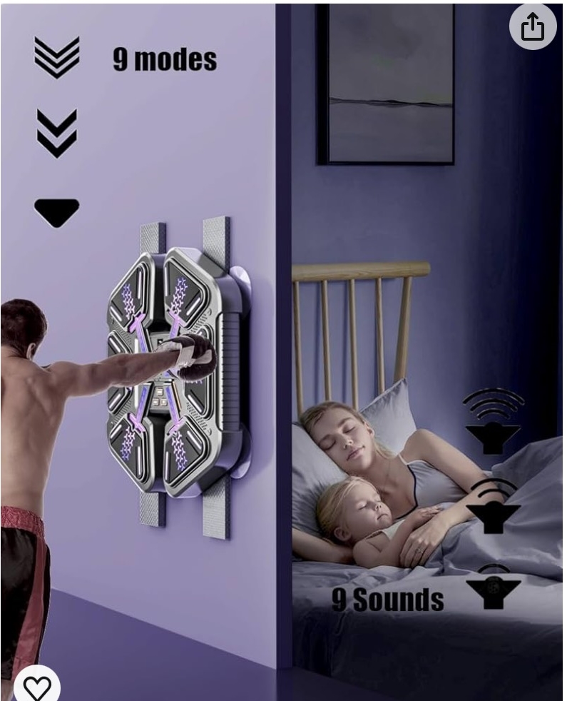 Zenés Boxfal LED Fényekkel,Gyermek Bokszgép - Image 3