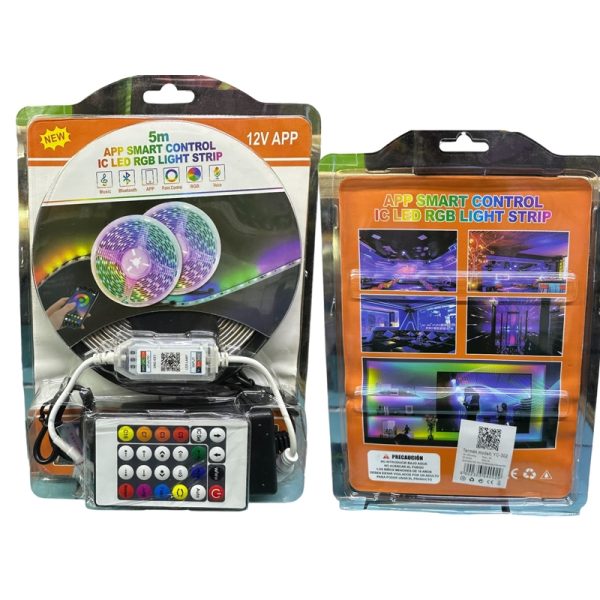YC-302 RGB tapadós LED szalag, 5 méteres, applikációval és távirányítóval, hangvezérléssel - Image 4