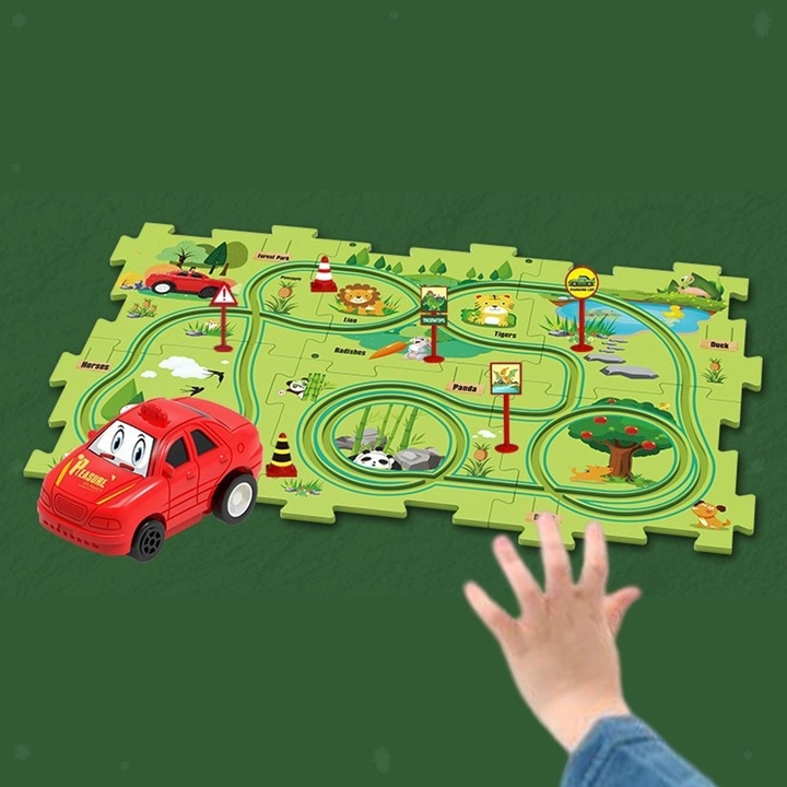 Gyerek oktató puzzle autópálya játékkészlet 15 db oktató puzzle-el - Image 2