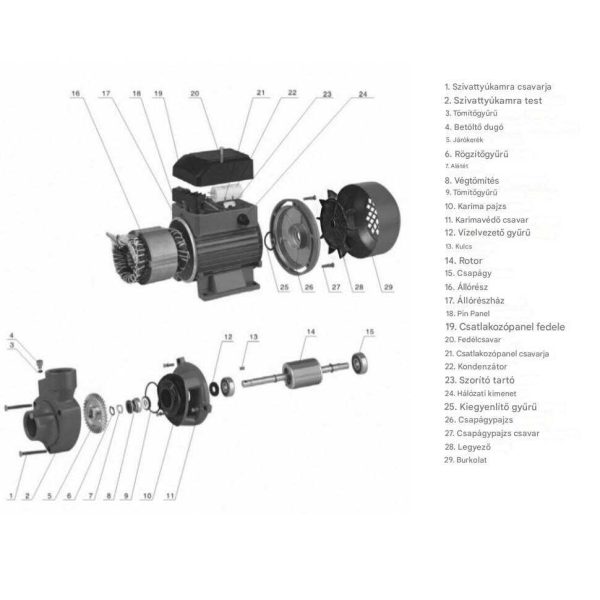 ZEGOR AB60 Felületi Örvényszivattyú, 370W, 35m Max. Emelőmagasság, Önfelszívó - Image 4