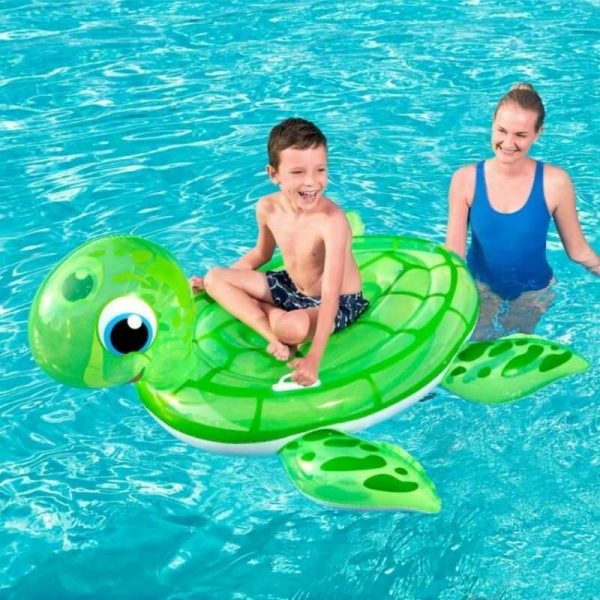 Bestway felfújható teknős matrac kapaszkodóval , 140 × 140 cm - Image 3
