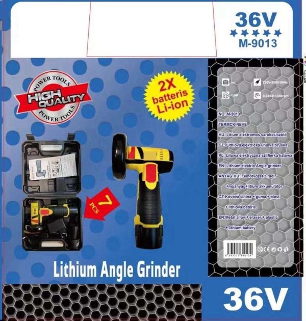 Profeszionális Mini 2 akumulátoros sarokcsiszoló, polírozógép 36 v 75 mm - Image 2