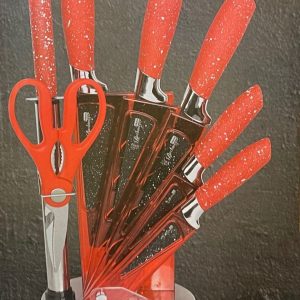 Bachmayer 8részes késkészlet +olló,piros BM-6851