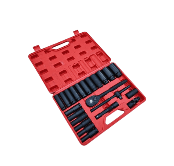 22db-os gépi üthető hosszított dugókulcs készlet 1/2" 8 tol 32 ig racsnis kulcsal - Image 2