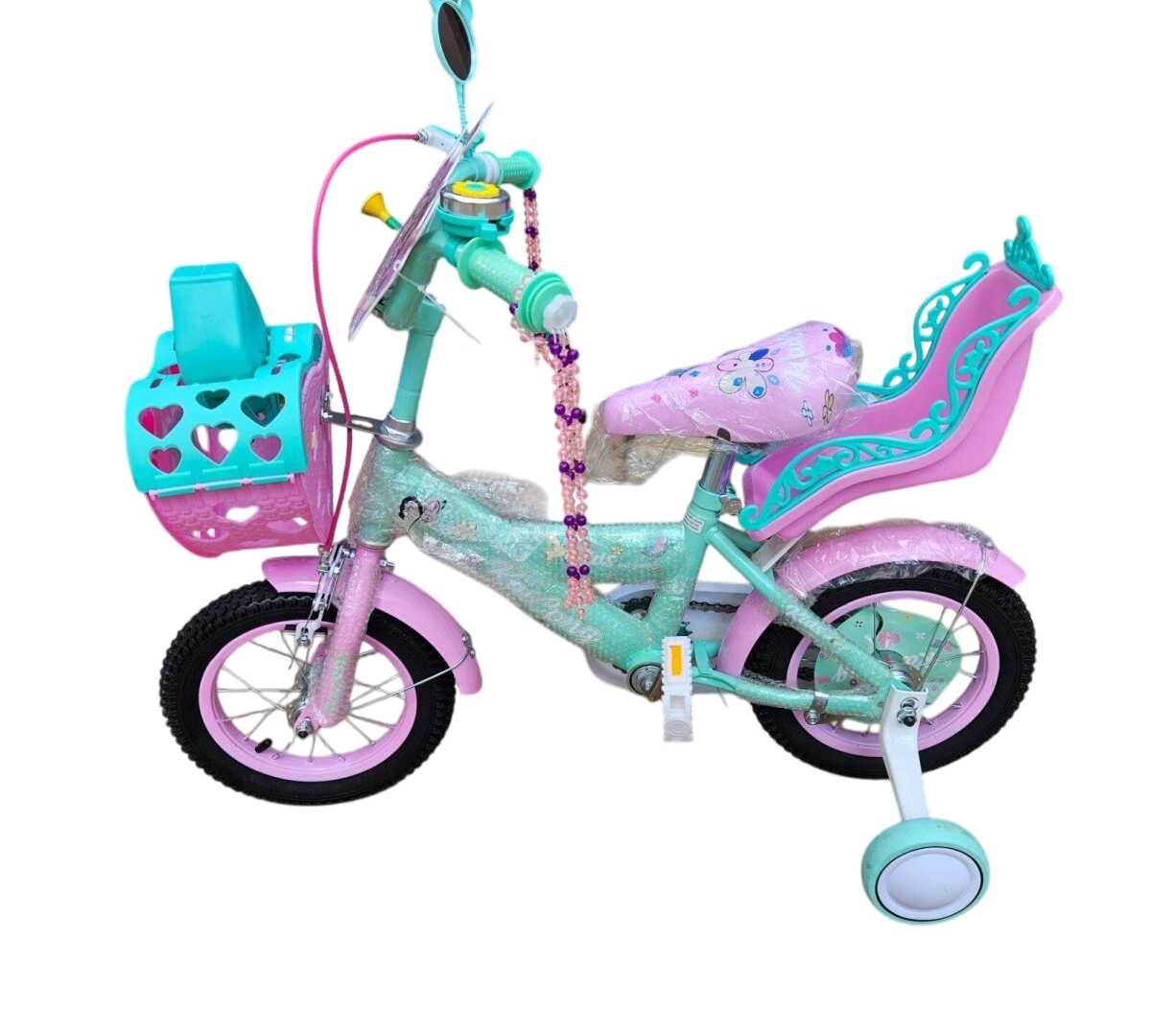 Kislány bicikli műanyag kosárral és csomagtartóval, levehető pótkerékkel az igazi kis hercegnőknek 12" colos méretben - Image 4