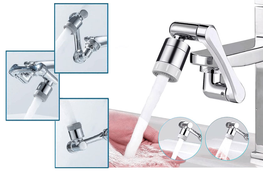 Hosszabbítófej vízcsapra 1800 fokban forgatgató - Image 2