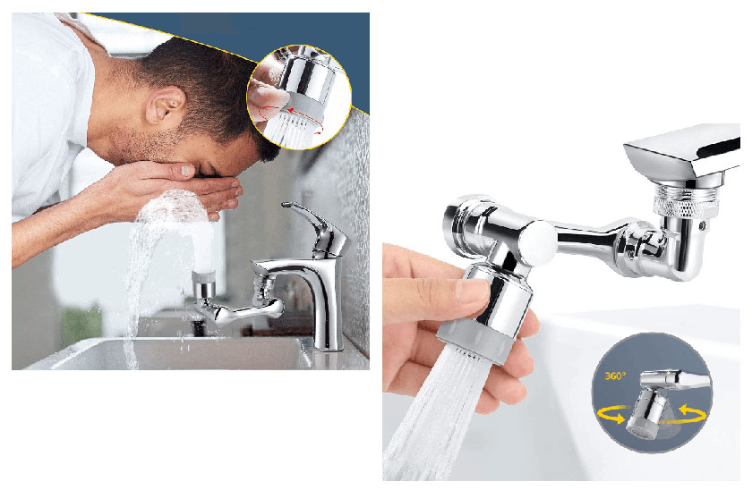 Hosszabbítófej vízcsapra 1800 fokban forgatgató - Image 4