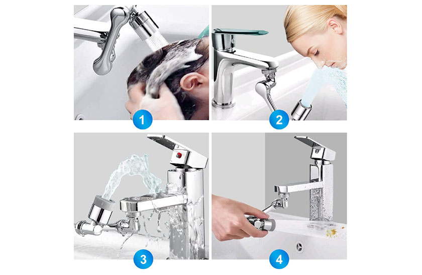 Hosszabbítófej vízcsapra 1800 fokban forgatgató - Image 5