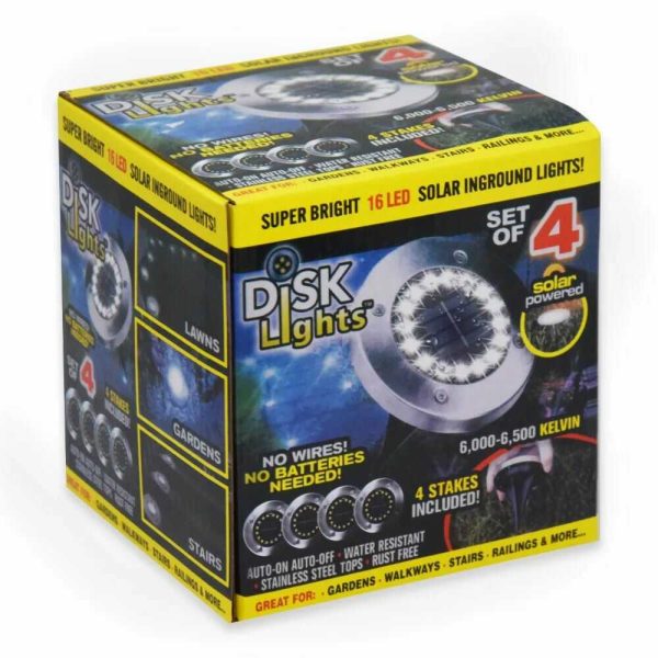 Napelemes leszúrható gyeplámpa, fényérzékelős disc lámpa 4db-os - Image 4